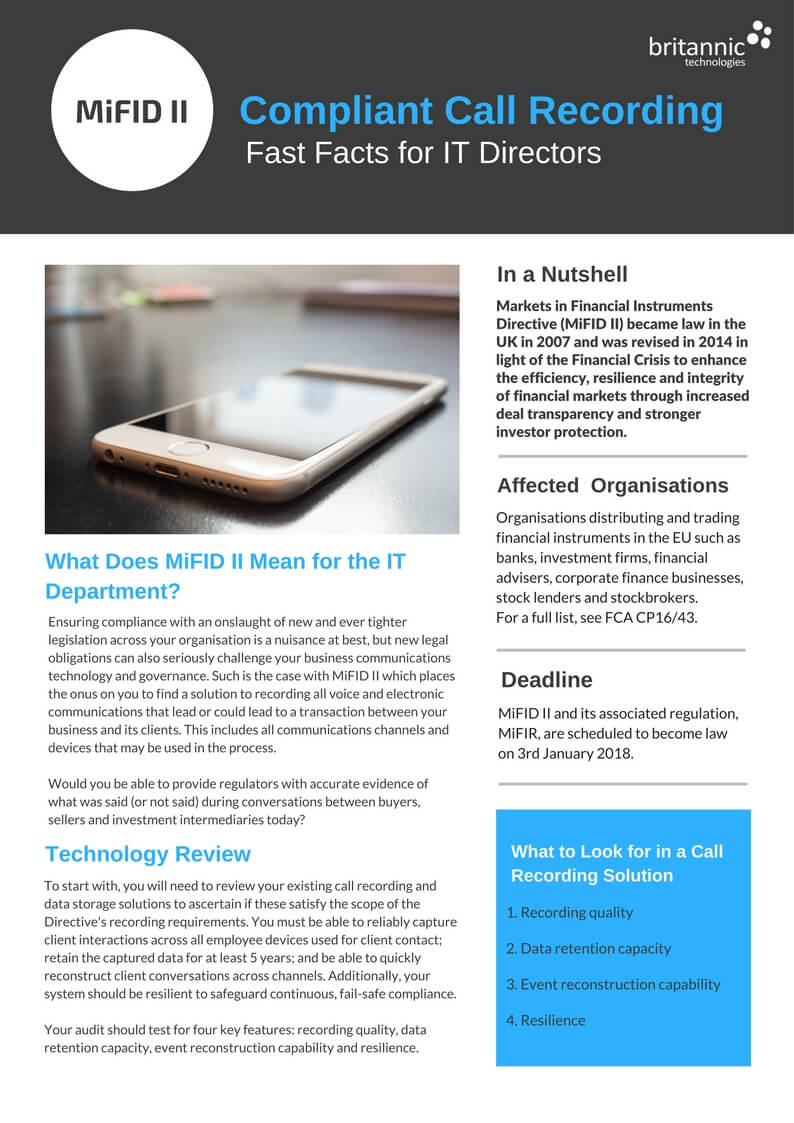 MiFID II Compliant Call Recording