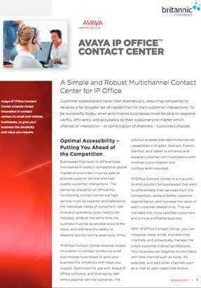 Avaya IP Office Contact Centre