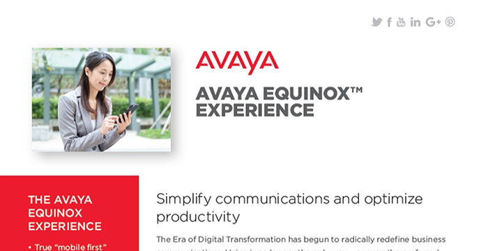 Avaya Equinox Experience Datasheet