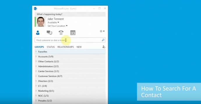 Skype for Business: Search for contacts