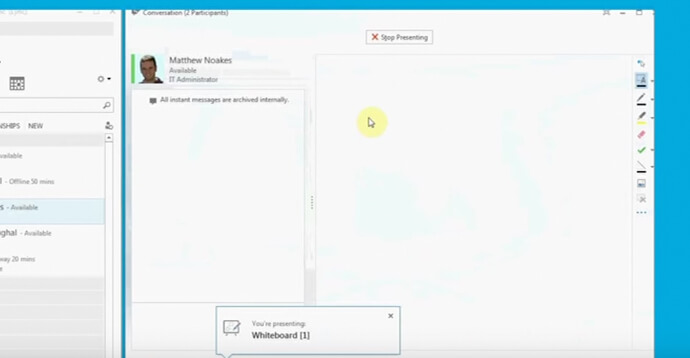 Skype for Business: Ability to share a whiteboard